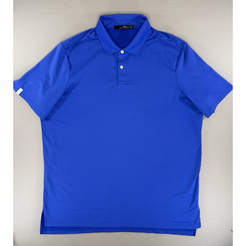 RLX Ralph Lauren Polo Shirt Mens XL Blue Stretch Golf Performance Short Sleeve